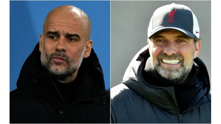 Pep Guardiola of Manchester City and Jurgen Klopp of Liverpool
