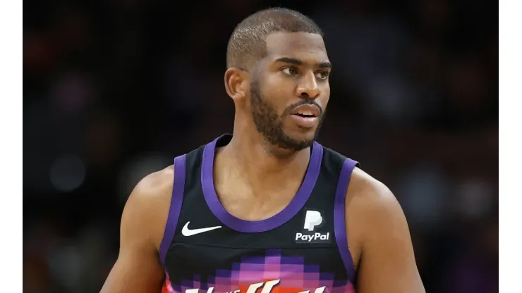 Chris Paul #3 of the Phoenix Suns handles the ball during the first half of Game Two of the Western Conference First Round NBA Playoffs against the New Orleans Pelicans
