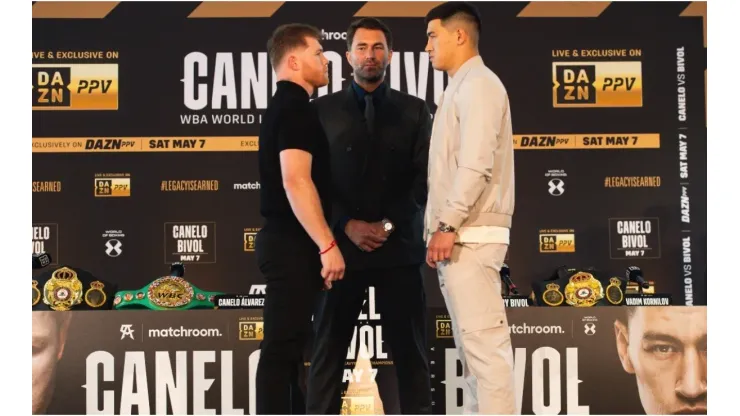 Boxers Canelo Alvarez and Dmitry Bivol
