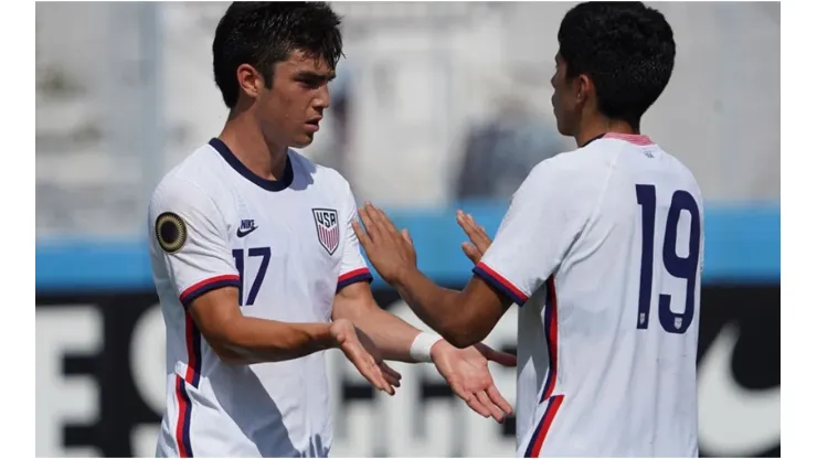 USA U20 players in the game against Saint Kitts and Nevis U20
