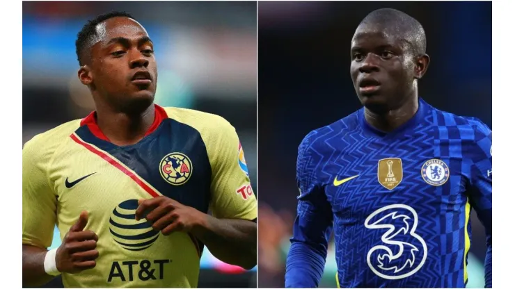 Alex Ibarra Mina of America (L) and Ngolo Kante of Chelsea (R)
