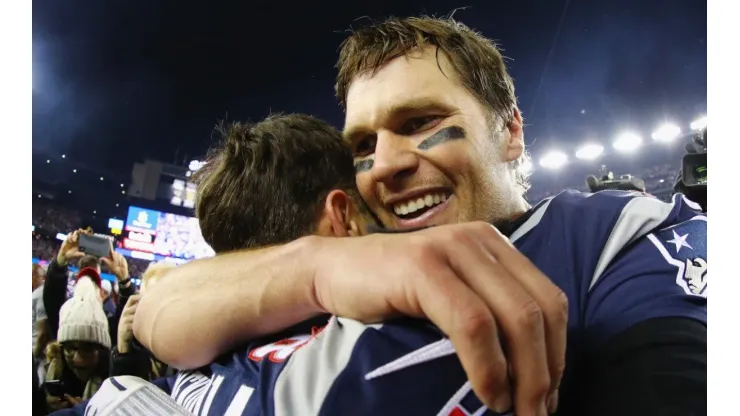 Tom Brady after winning the 2018 AFC Championship with the New England Patriots.
