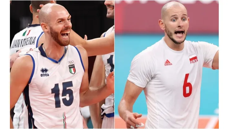 Riccardo Sbertoli of Team Italy (L) and Bartosz Kurek of Team Poland (R)
