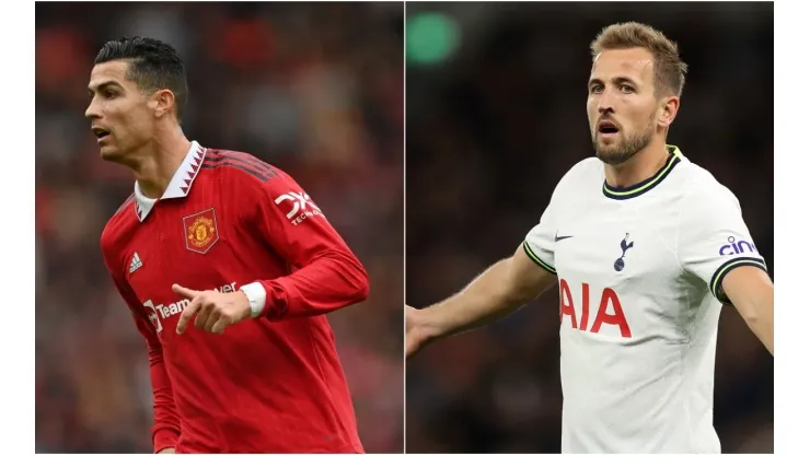 Cristiano Ronaldo of Manchester United (L) and Harry Kane of Tottenham (R)
