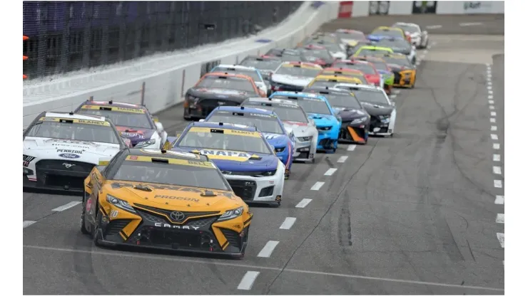 Christopher Bell leads the field during the Xfinity 500 at Martinsville Speedway
