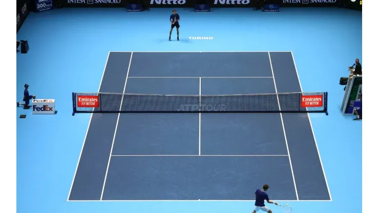 A male singles match during the 2021 ATP Finals
