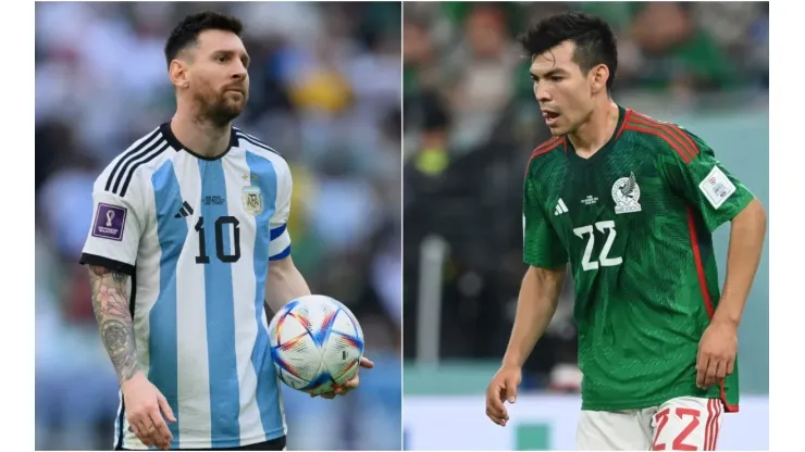 Lionel Messi (left) and Hirving Lozano.
