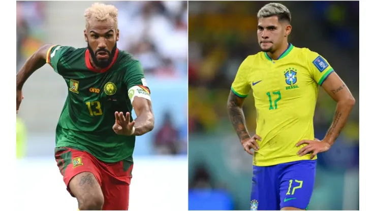 Eric Maxim Choupo-Moting of Cameroon and Bruno Guimaraes of Brazil
