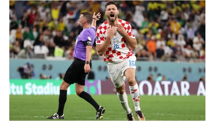 Bruno Petkovic of Croatia celebrates after scoring
