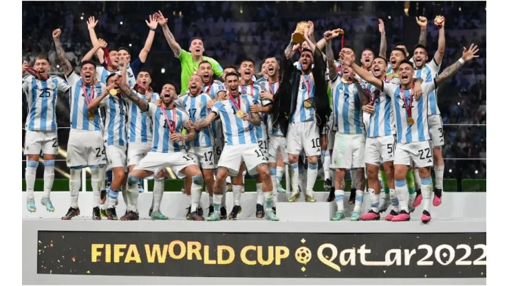 Lionel Messi of Argentina lifts the FIFA World Cup Qatar 2022
