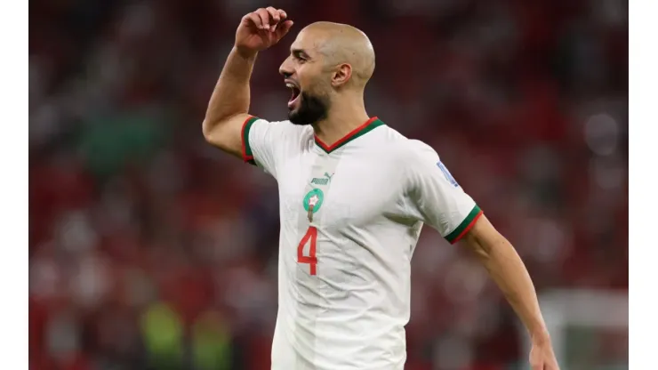 Sofyan Amrabat of Morocco in the Qatar 2022 World Cup
