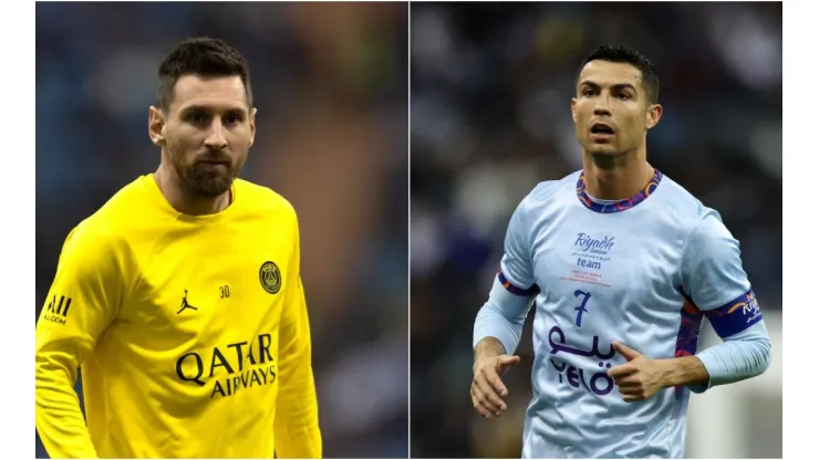 Lionel Messi and Cristiano Ronaldo in friendly match between PSG and Riyadh All Stars
