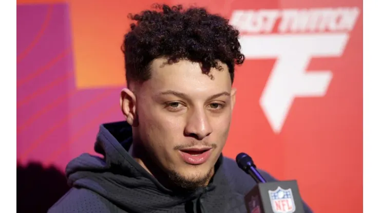 Patrick Mahomes of the Kansas City Chiefs during Super Bowl LVII Opening Night
