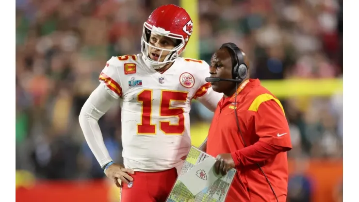 Patrick Mahomes and Eric Bieniemy with the Kansas City Chiefs
