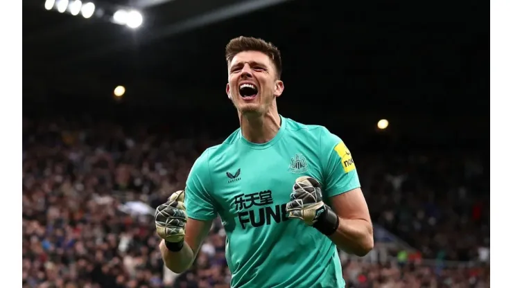 Nick Pope with Newcastle in the Carabao Cup
