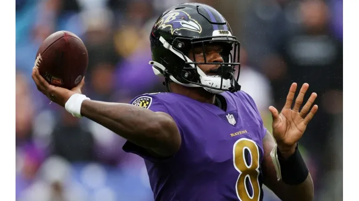 Lamar Jackson quarterback of the Baltimore Ravens
