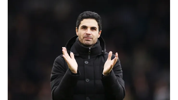 Mikel Arteta with Arsenal during the 2022-2023 Premier League
