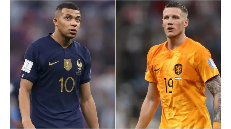 Kylian Mbappe of France and Wout Weghorst of Netherlands
