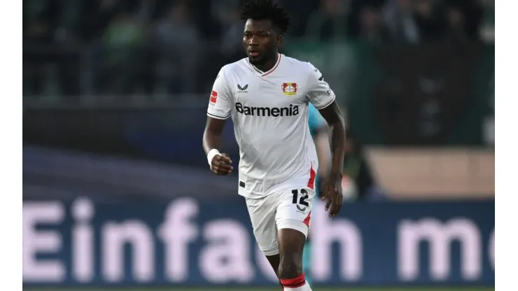 Edmond Tapsoba of Bayer Leverkusen vs Wolfsburg
