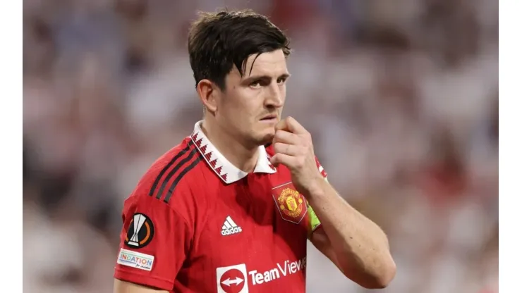 Harry Maguire during the UEFA Europa League quarterfinal second leg match between Sevilla and Manchester United
