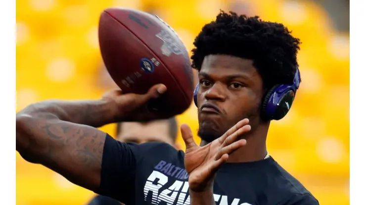 Lamar Jackson quarterback of the Baltimore Ravens
