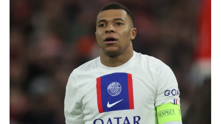 Kylian Mbappe with PSG during the 2022-2023 season
