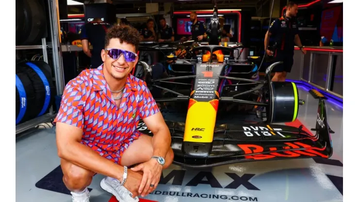 Patrick Mahomes, quarterback of the Kansas City Chiefs at the 2023 F1 Miami Grand Prix
