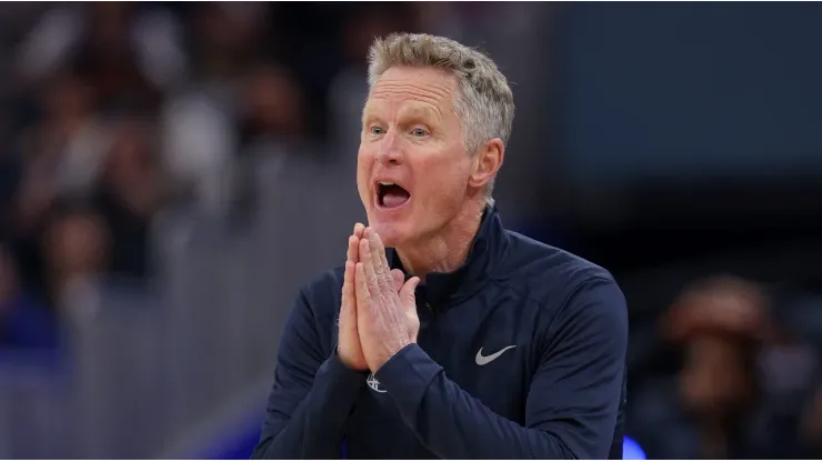 Steve Kerr head coach of the Golden State Warriors during the 2022-2023 NBA season
