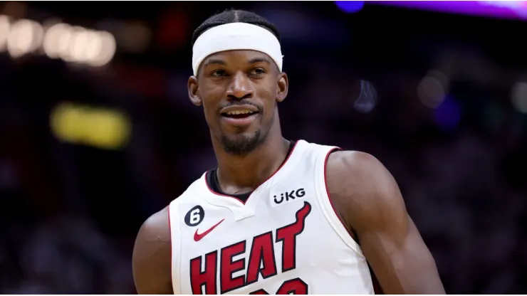 Jimmy Butler of the Miami Heat during the 2023 Eastern Conferencie Finals against the Boston Celtics
