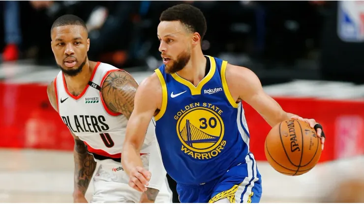 Damian Lillard (left) and Stephen Curry.
