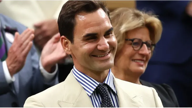 Federer sat in the Royal Box
