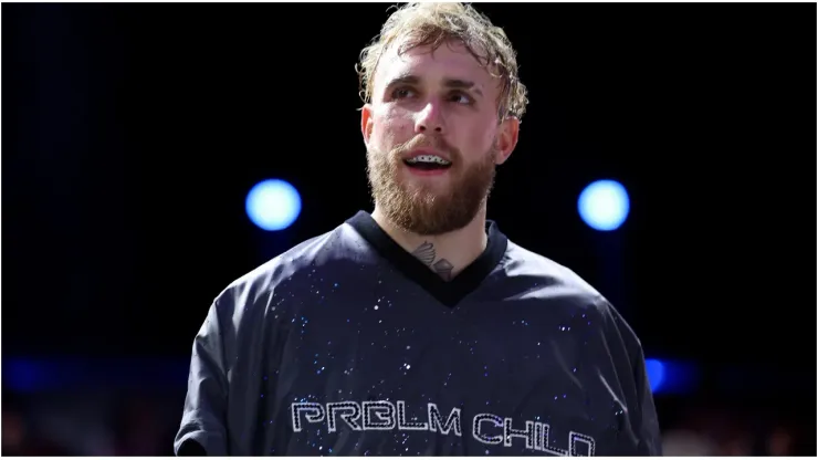 Jake Paul looks on as they enter the arena
