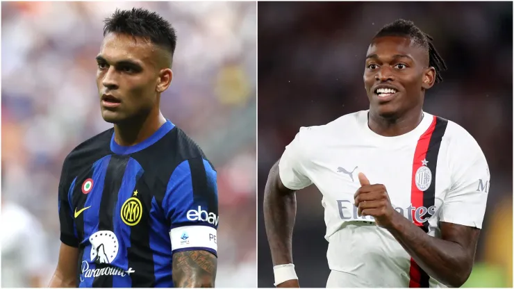 Lautaro Martinez of FC Internazionale and Rafael Leao of AC Milan
