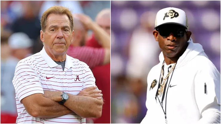 Nick Saban and Deion Sanders
