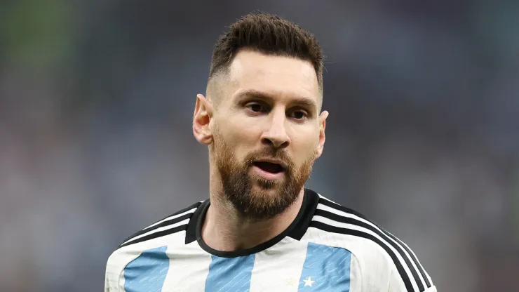 Lionel Messi playing for Argentina
