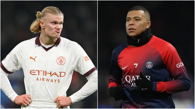 Erling Haaland (left) and Kylian Mbappe
