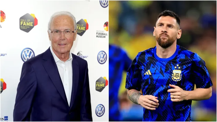 Franz Beckenbauer (left) and Lionel Messi
