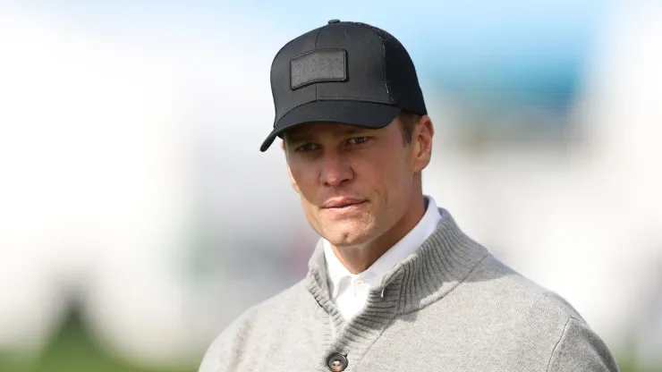 Former NFL quarterback Tom Brady looks on during the second round of the AT&T Pebble Beach Pro-Am at Pebble Beach Golf Links on February 02, 2024 in Pebble Beach, California.
