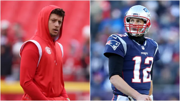 Patrick Mahomes (left) and Tom Brady.
