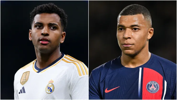 Rodrygo and Kylian Mbappe
