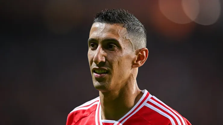 Angel Di Maria looks on during a game with Benfica
