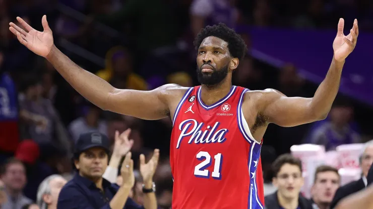 Joel Embiid during a Sixers game.
