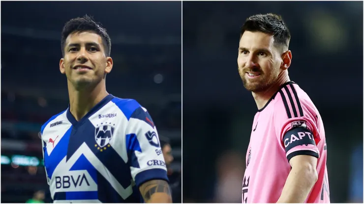 Maximiliano Meza (left) and Lionel Messi.
