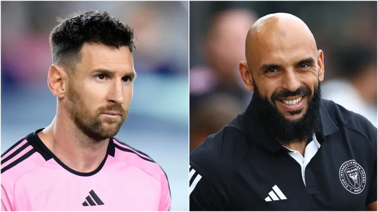 Lionel Messi and his bodyguard Yassine Cheuko
