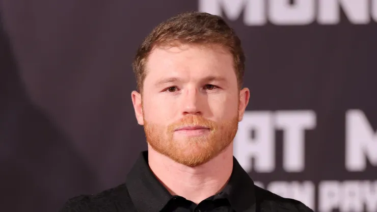 Saul Canelo Alvarez during a press conference before fight with Jaime Munguia
