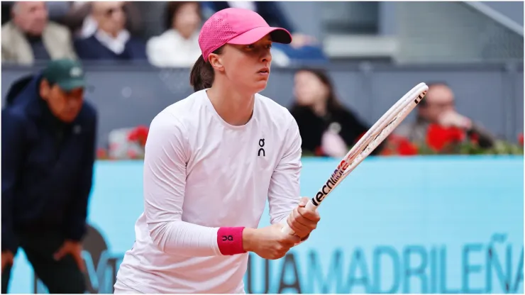 Iga Swiatek during singles Semi finals match against Madison Keys
