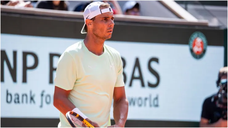 Rafael Nadal takes part in a practice
