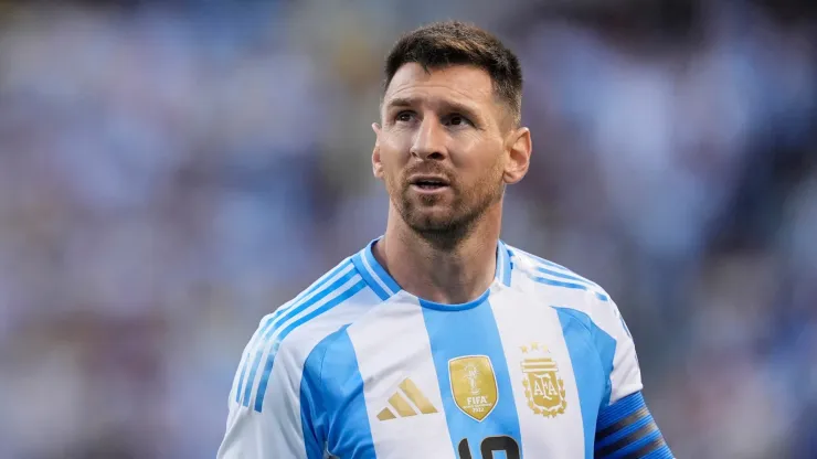 Lionel Messi #10 of Argentina looks on in the second half against Ecuador during an International Friendly match at Soldier Field on June 09, 2024 in Chicago, Illinois.
