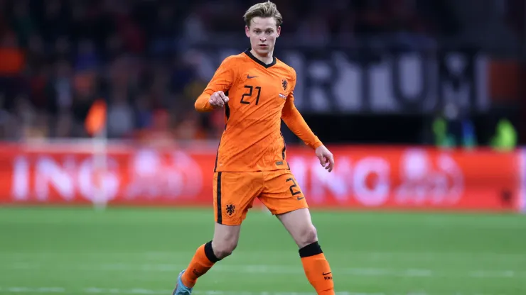 Frenkie de Jong of Netherlands in action during the international friendly match between Netherlands and Denmark
