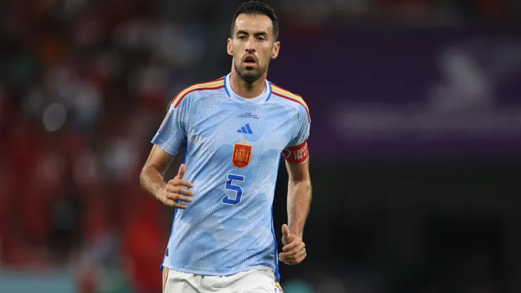 Sergio Busquets of Spain during the FIFA World Cup Qatar 2022 Round of 16 match between Morocco and Spain
